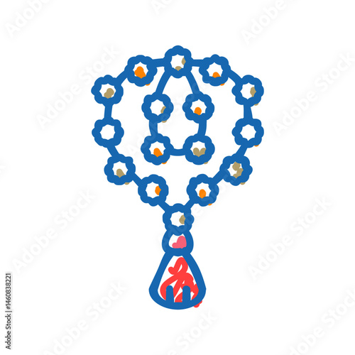 rudraksha beads icon doodle illustration
