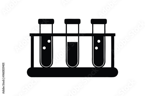 Test tubes icon silhouette