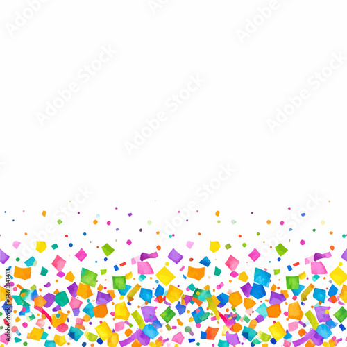 Festive watercolor confetti background for celebrations and events with colorful shapes and textures creates a cheerful party atmosphere