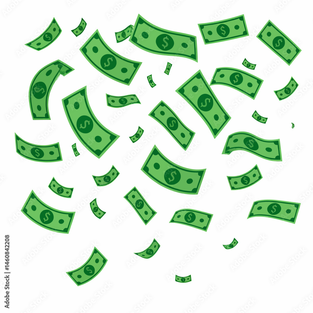 Green money falling and raining down from above symbolizing wealth and prosperity financial success and abundance, ideal for business and finance related themes Green money falling and raining down from above symbolizing wealth and prosperity financial success and abundance, ideal for business and finance related themes