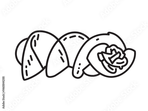 Creative Fajita Line Art for Food Packaging and Branding