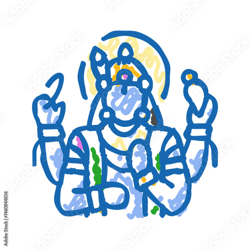 vishnu god indian icon doodle illustration