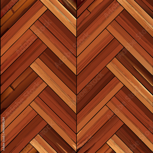 Classic Herringbone seamless vector pattern in Rich Wooden Texture  
