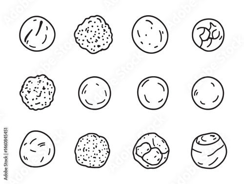 Creative Falafel Line Art Vector Illustration for Restaurant Branding