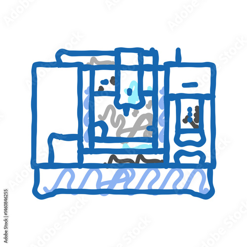 machining center manufacturing engineer icon doodle illustration