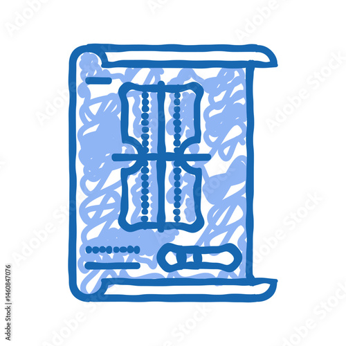 blueprint drafting mechanical engineer icon doodle illustration