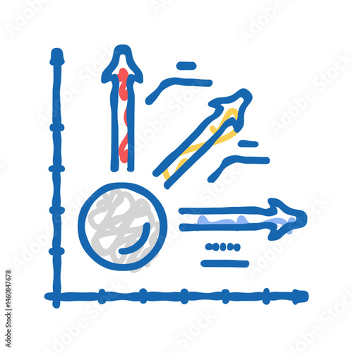 kinematics theory mechanical engineer icon doodle illustration
