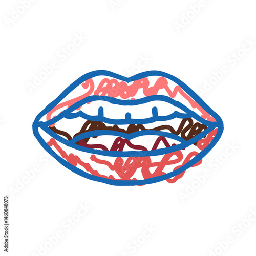 ee letter mouth animate icon doodle illustration