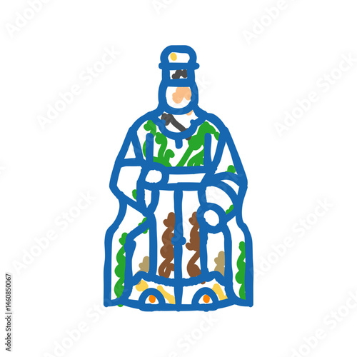 daoist deity taoism icon doodle illustration