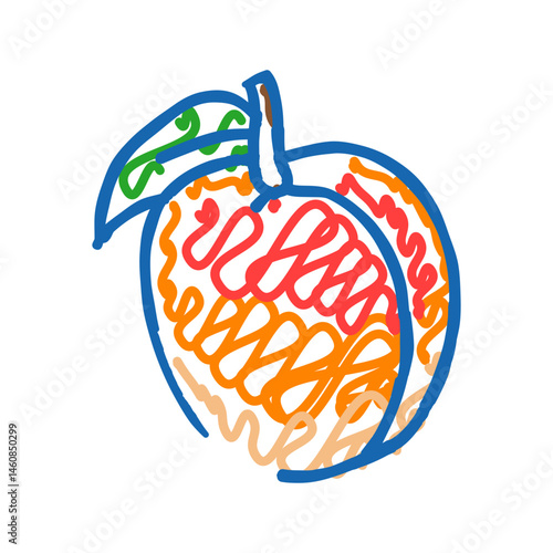 immortal peach taoism icon doodle illustration
