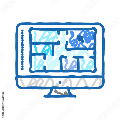architectural plans drafter icon doodle illustration