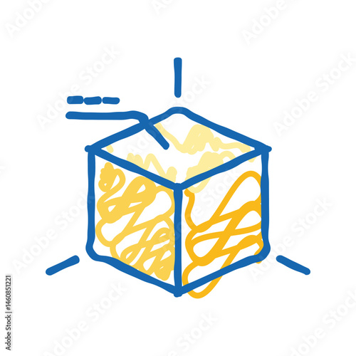 isometric view architectural drafter icon doodle illustration