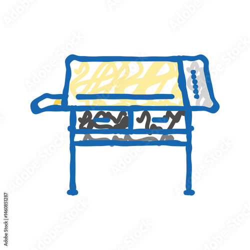 drafting table architectural drafter icon doodle illustration