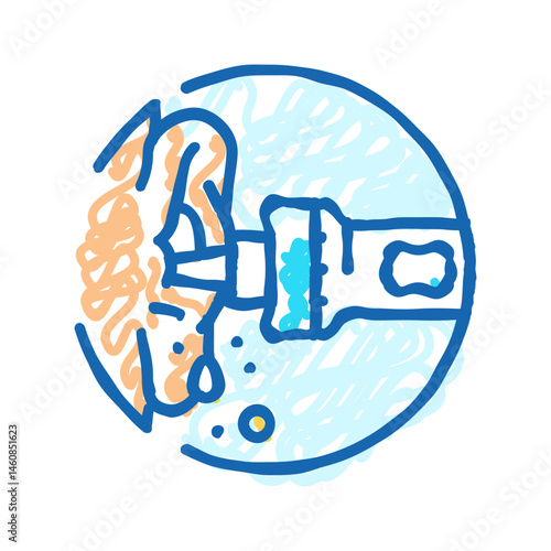 ear cleaning audiologist doctor icon doodle illustration