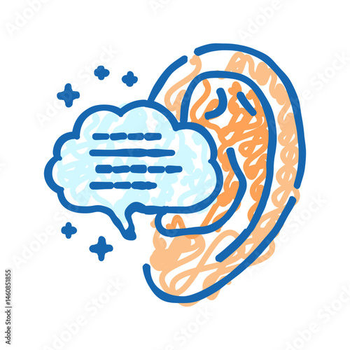speech therapy audiologist doctor icon doodle illustration