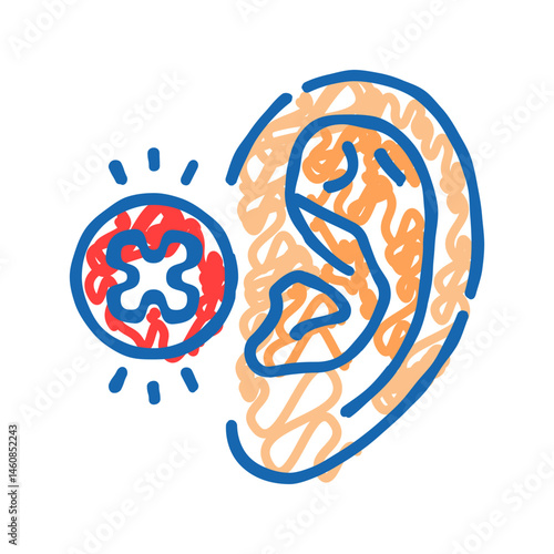 hearing loss audiologist doctor icon doodle illustration