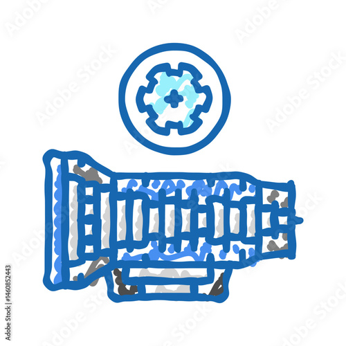 transmission service car mechanic icon doodle illustration
