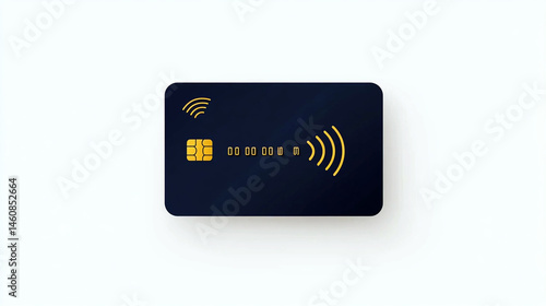 Modern Contactless Debit Card Sleek Dark Blue Design