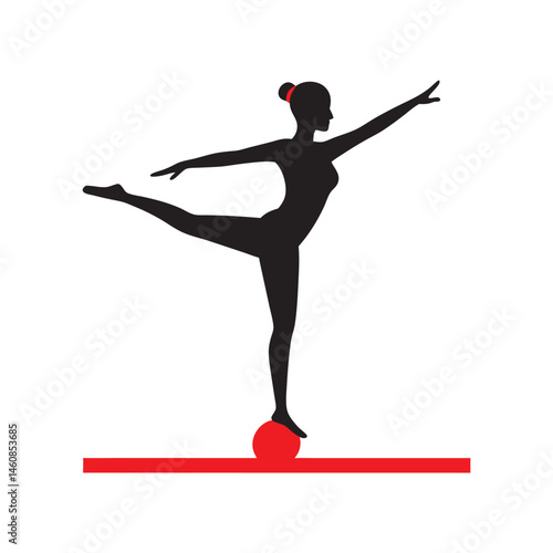 Silhouette of Gymnast Doing S...