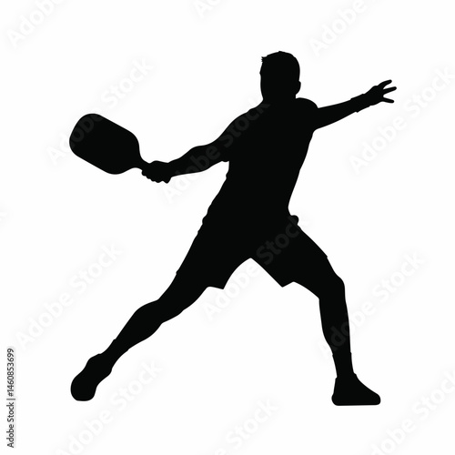 The Silhouette of a Pickleball Player Hitting a Forehand Shot