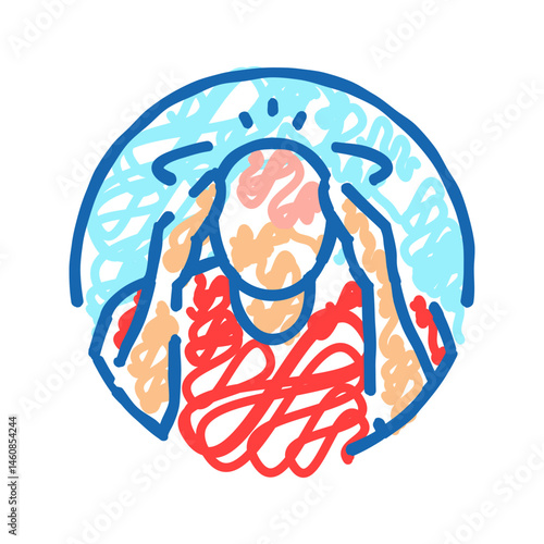 headache dizziness disease symptom icon doodle illustration