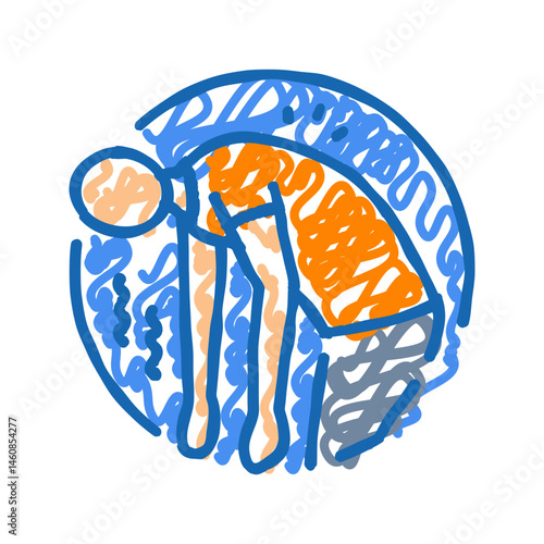 fatigue weakness disease symptom icon doodle illustration