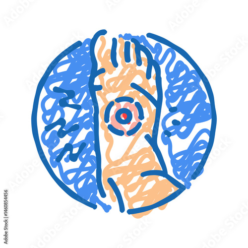 swelling inflammation disease symptom icon doodle illustration