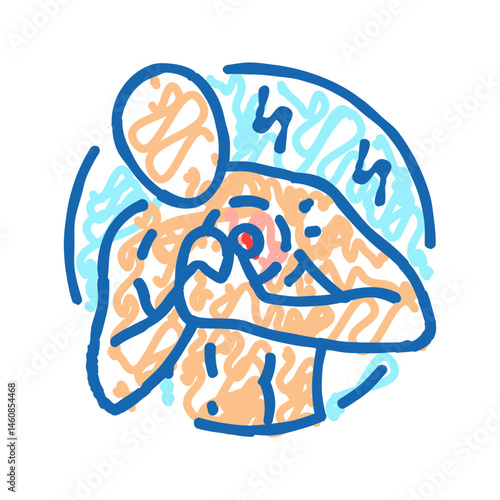 chest pain palpitations disease symptom icon doodle illustration