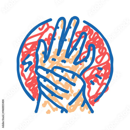 numbness tingling disease symptom icon doodle illustration