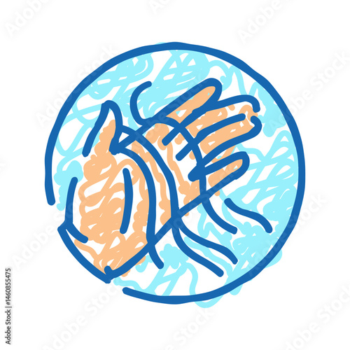 hair loss thinning disease symptom icon doodle illustration