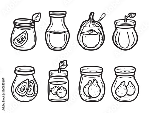 Delicious Fig Jam Food Line Art for Digital Illustrations