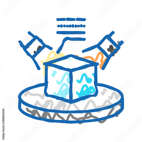 materials characterization engineering icon doodle illustration