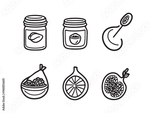 High Quality Fig Jam Food Line Art for Custom Designs