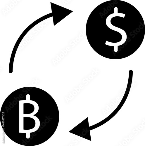 Exchange money dollar icon in flat. isolated on transparent background