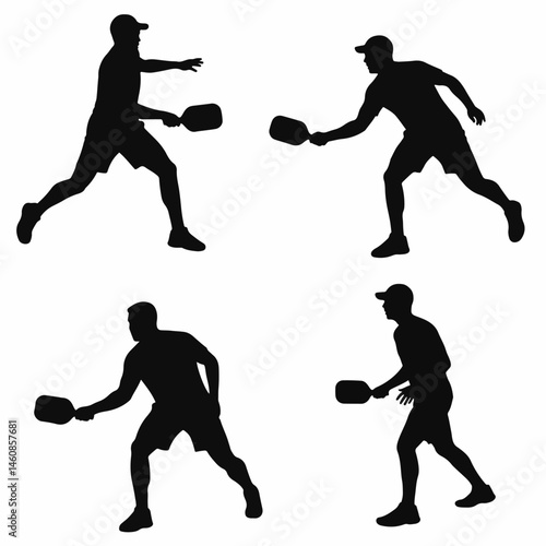 Playing Silhouette Pickleball Athlete Competitive Activity Outdoors Professional Lifestyle Recreation Exercise
