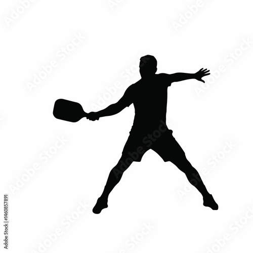 Silhouette Of A Person Playing Racquet Sport Against White Background