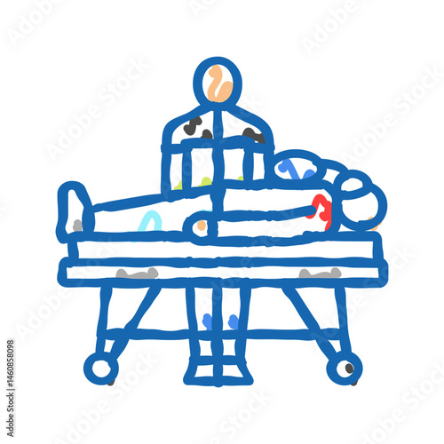 resuscitation efforts icon doodle illustration