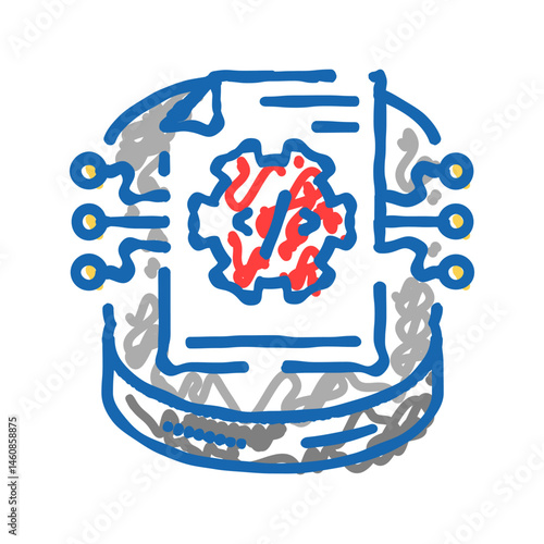 schema development database icon doodle illustration