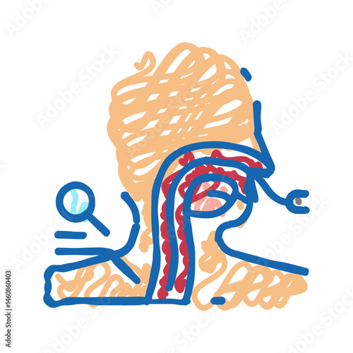 endoscopic procedure gastroenterologist icon doodle illustration