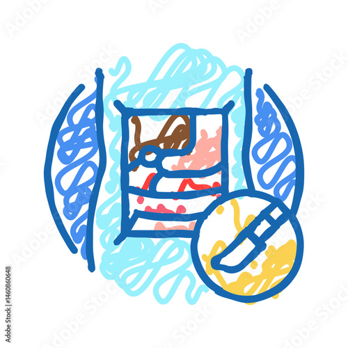 abdominal surgery gastroenterologist icon doodle illustration