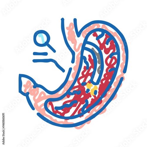 gastroscopy procedure gastroenterologist icon doodle illustration