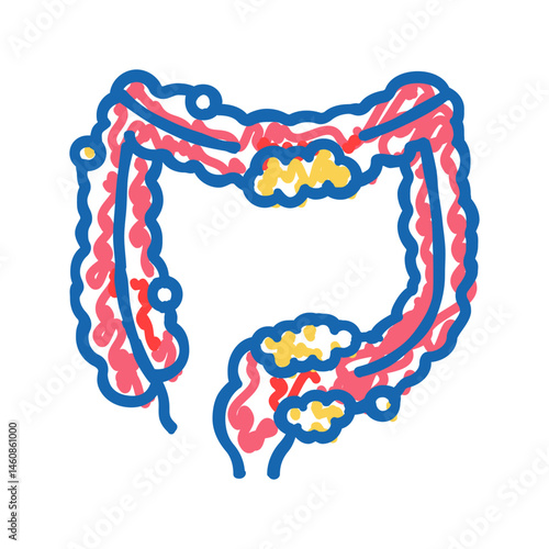 crohn disease gastroenterologist icon doodle illustration