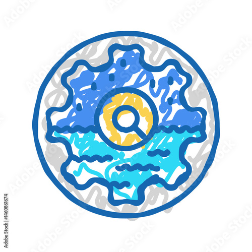 water well testing hydrogeologist icon doodle illustration