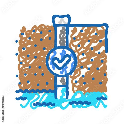 contaminant detection hydrogeologist icon doodle illustration