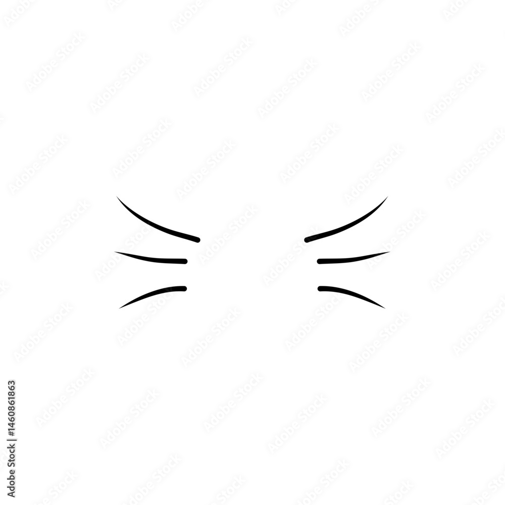 Obraz premium Doodle cute cat whiskers