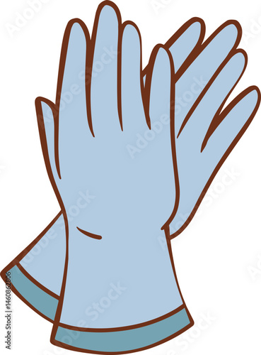 Vector Illustration hand with a protective glove