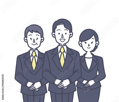 スーツ姿の人物3人のイラスト