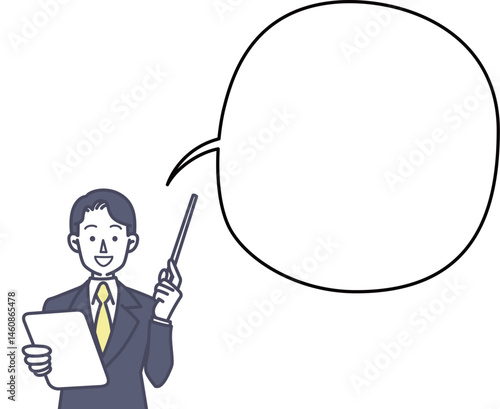 説明するビジネスマンのイラスト