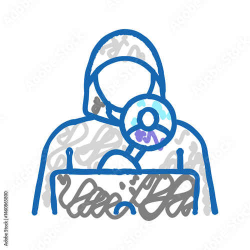cyberstalking cyberbullying icon doodle illustration
