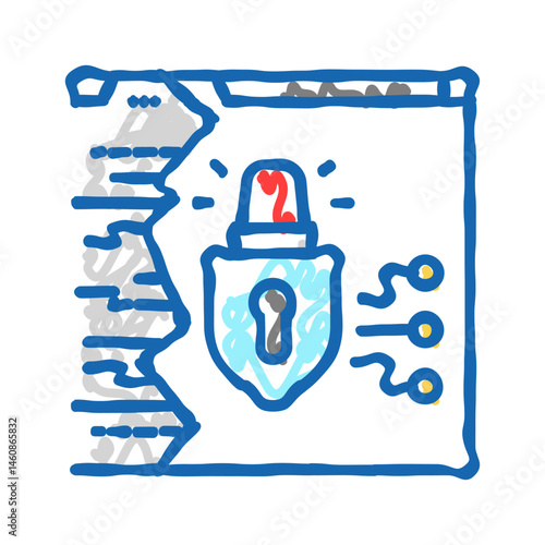hacking attempt cyberbullying icon doodle illustration